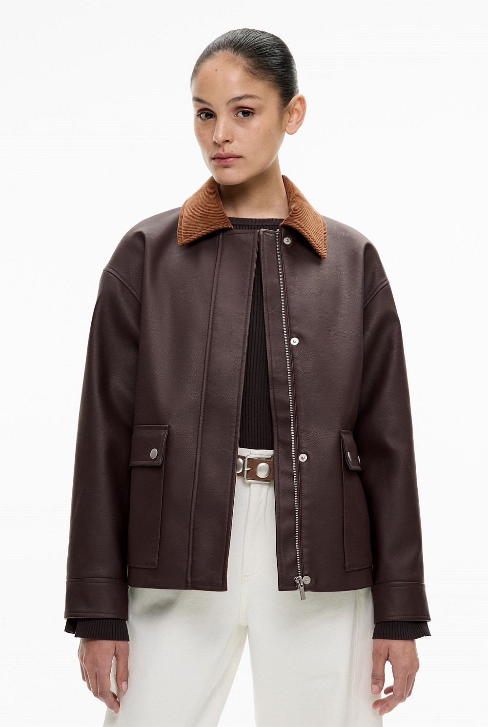 Espresso Cord Collar Jacket - Women's Jackets | Witchery
