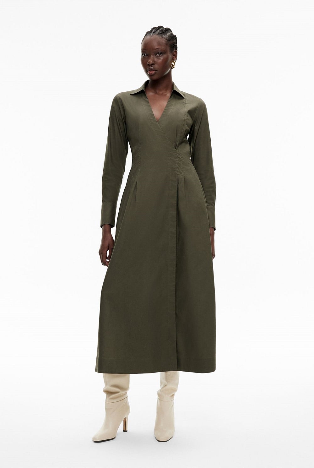 hook and eye long sleeve dress