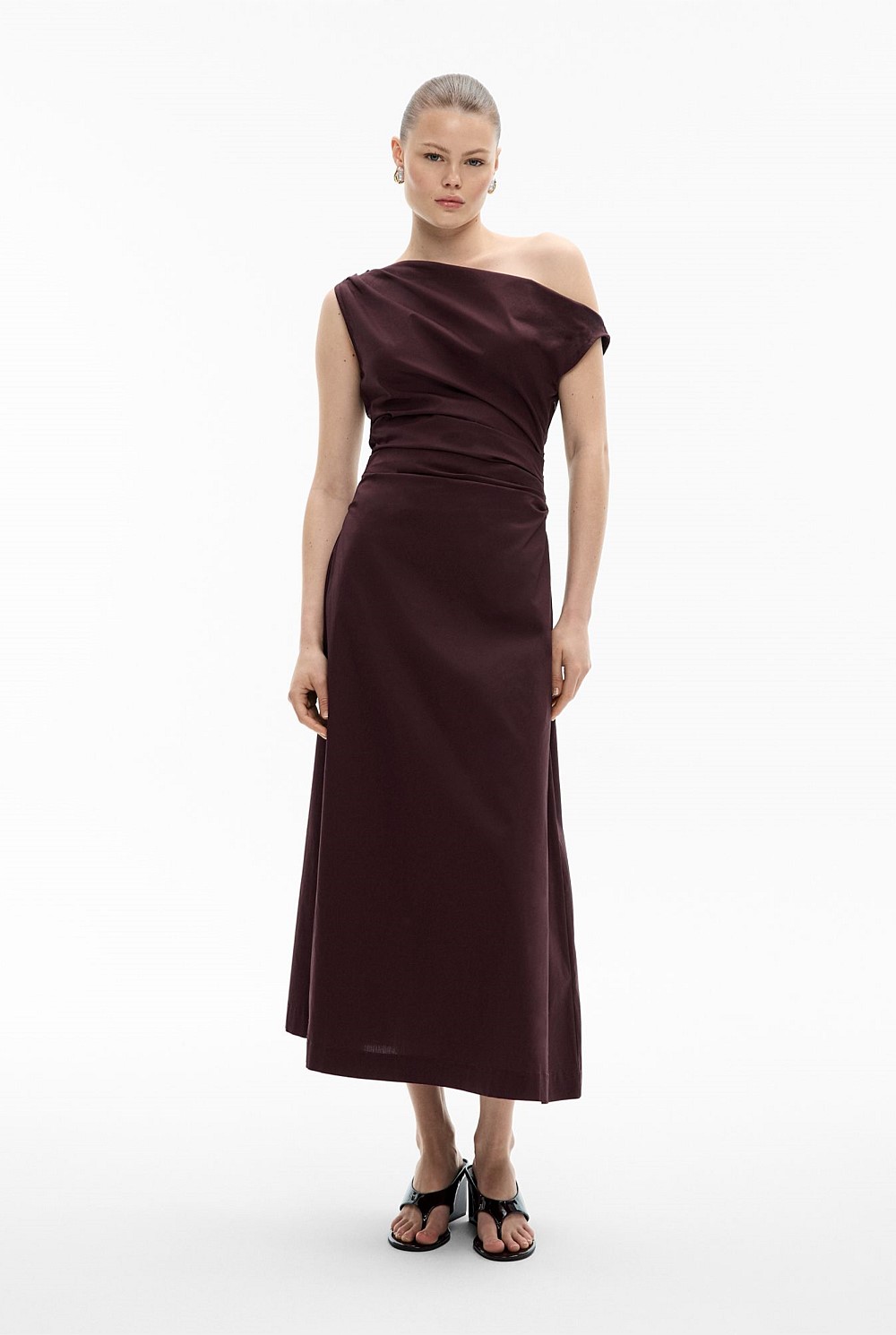 navy blue dress for baby girl Fig Asymmetric Shoulder Dress - Women's Maxi Dresses