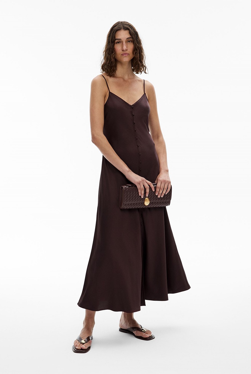 Espresso Button Maxi Dress - Women's Maxi Dresses | Witchery