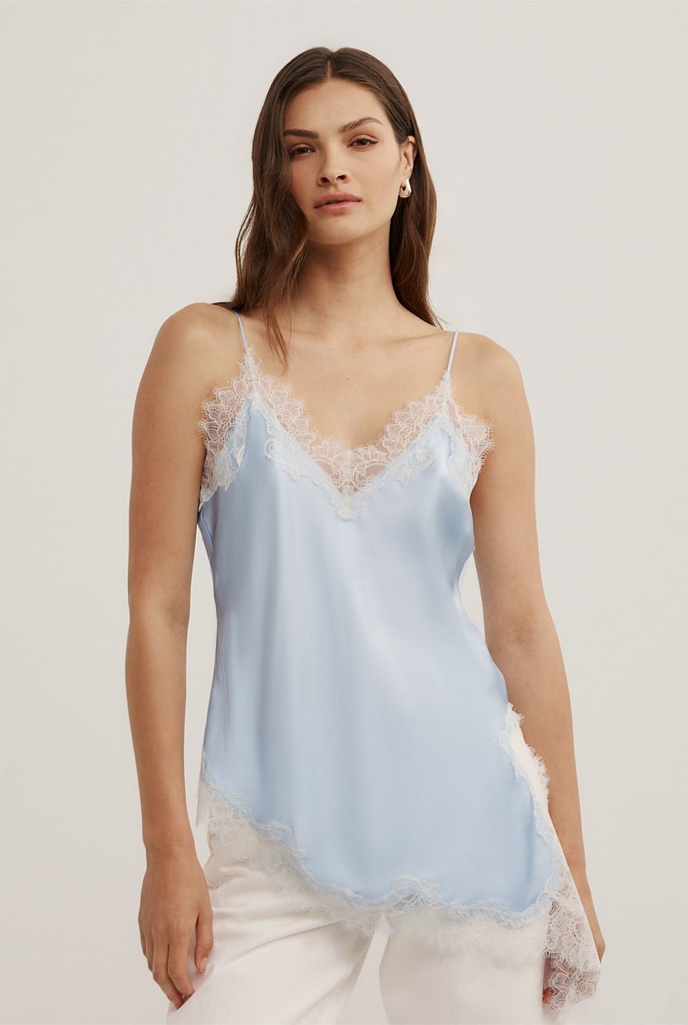 ワンピース ASYMMETRY LACE CAMISOLE Blue Air Asymmetrical Lace Camisole - Women's Camisoles | Witchery