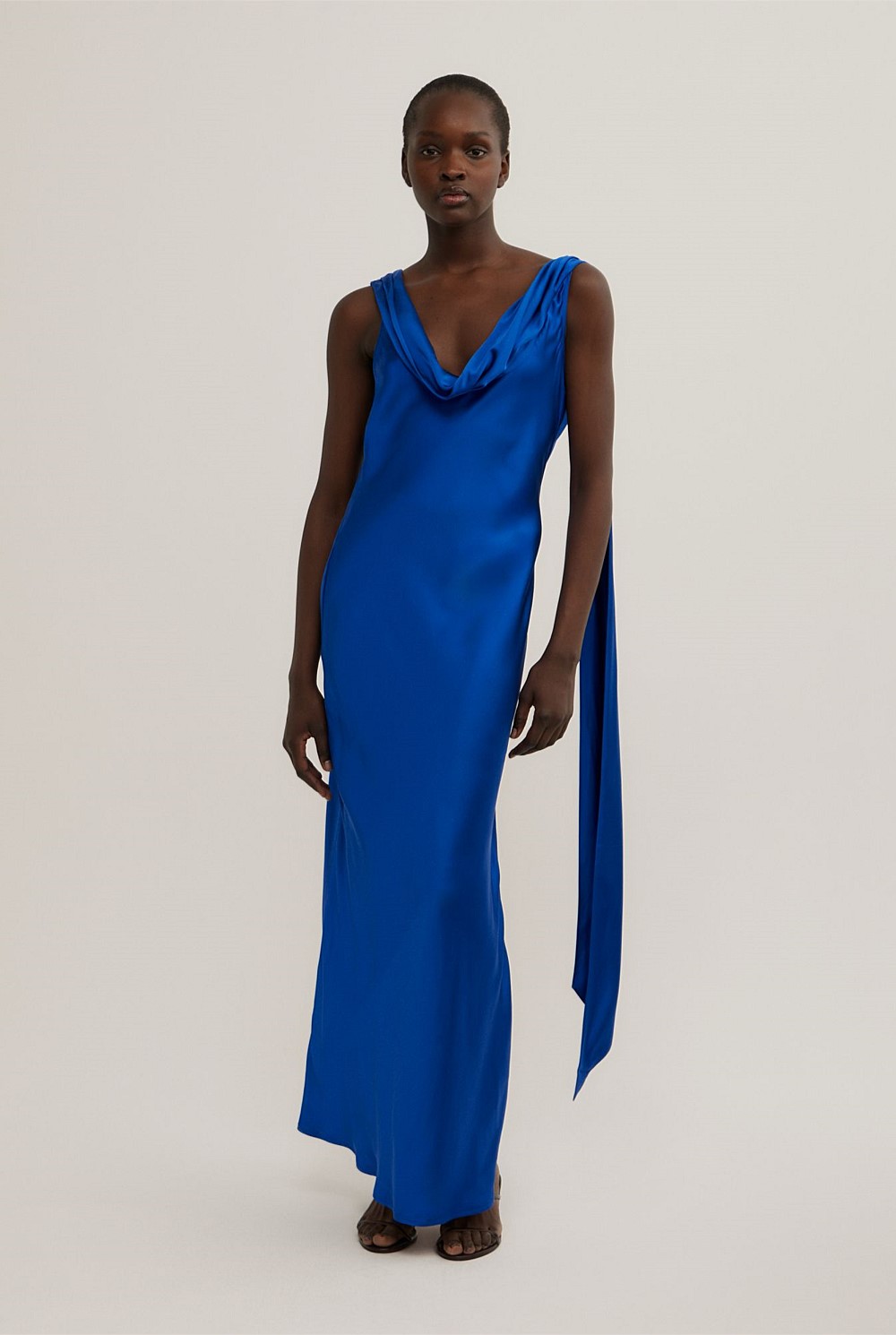 Cobalt Maxi Scarf Dress - Women's Evening & Cocktail Dresses | Witchery