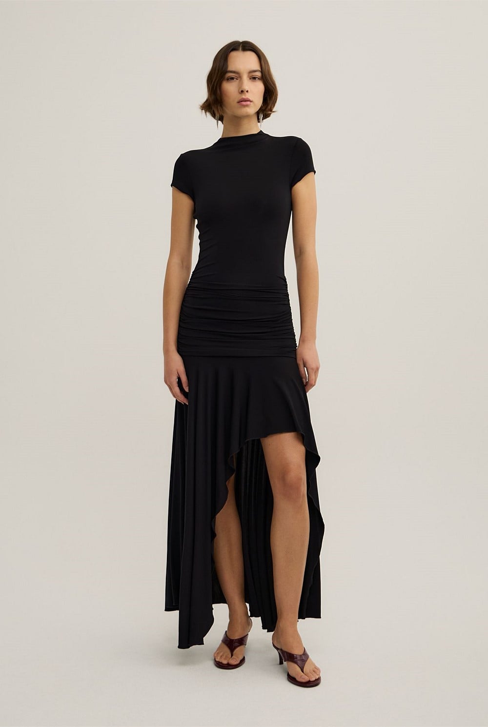 asymmetric t-shirt dress Cutout Asymmetrical T-Shirt Dress main image 1