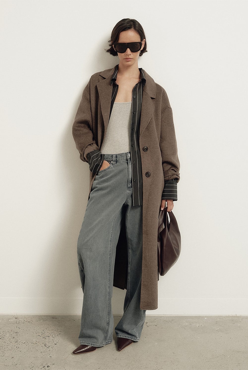 Chocolate Marle Cocoon Coat - Women's Jackets | Witchery