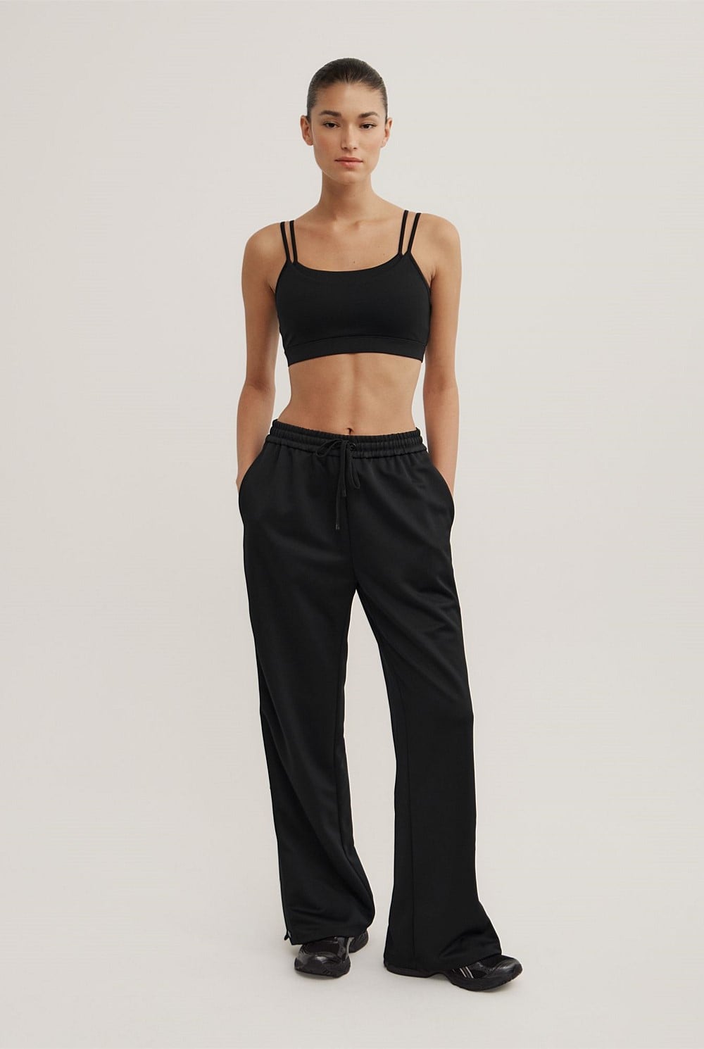 ペ*コ様 READYMADE　SIDE SNAP TRACK PANTS レディ Black Side Snap Track Pants - Women's Black Pants | Witchery