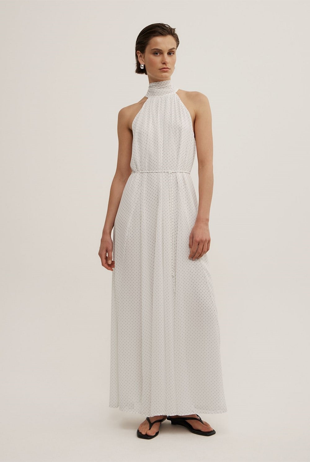 spot halter dress witchery White Maxi - Women's A Line Dresses No need to wear