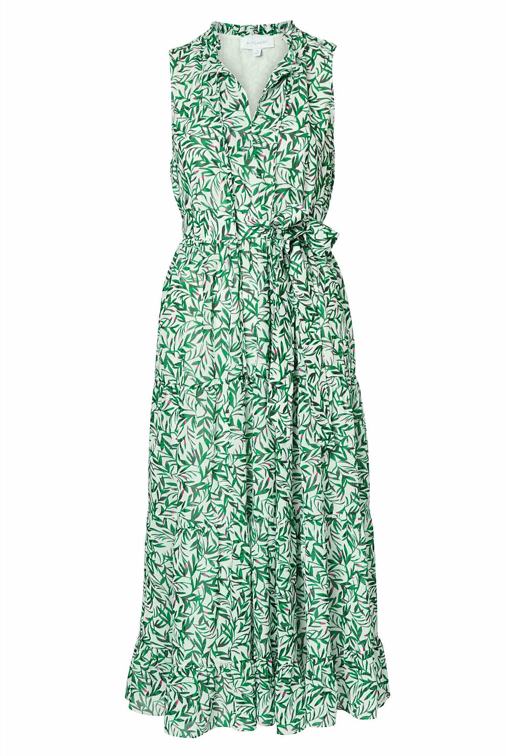 witchery green floral dress Clover Georgette Leaf Bud - Women's A Line Dresses Maxi dress