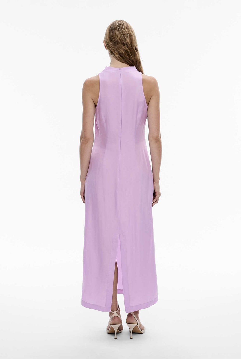 witchery purple dress Witchery High Neck Gather Dress in Lilac