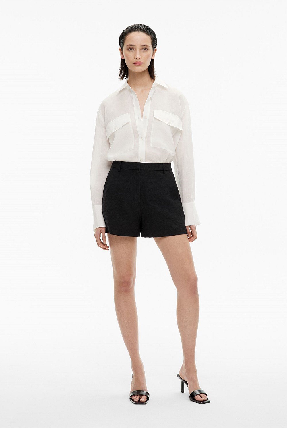 Black Tailored Short Women's Linen Shorts Witchery
