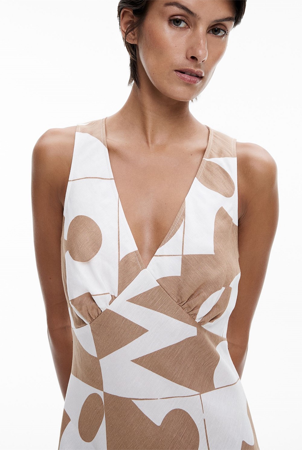 CARAMEL GEO dress
