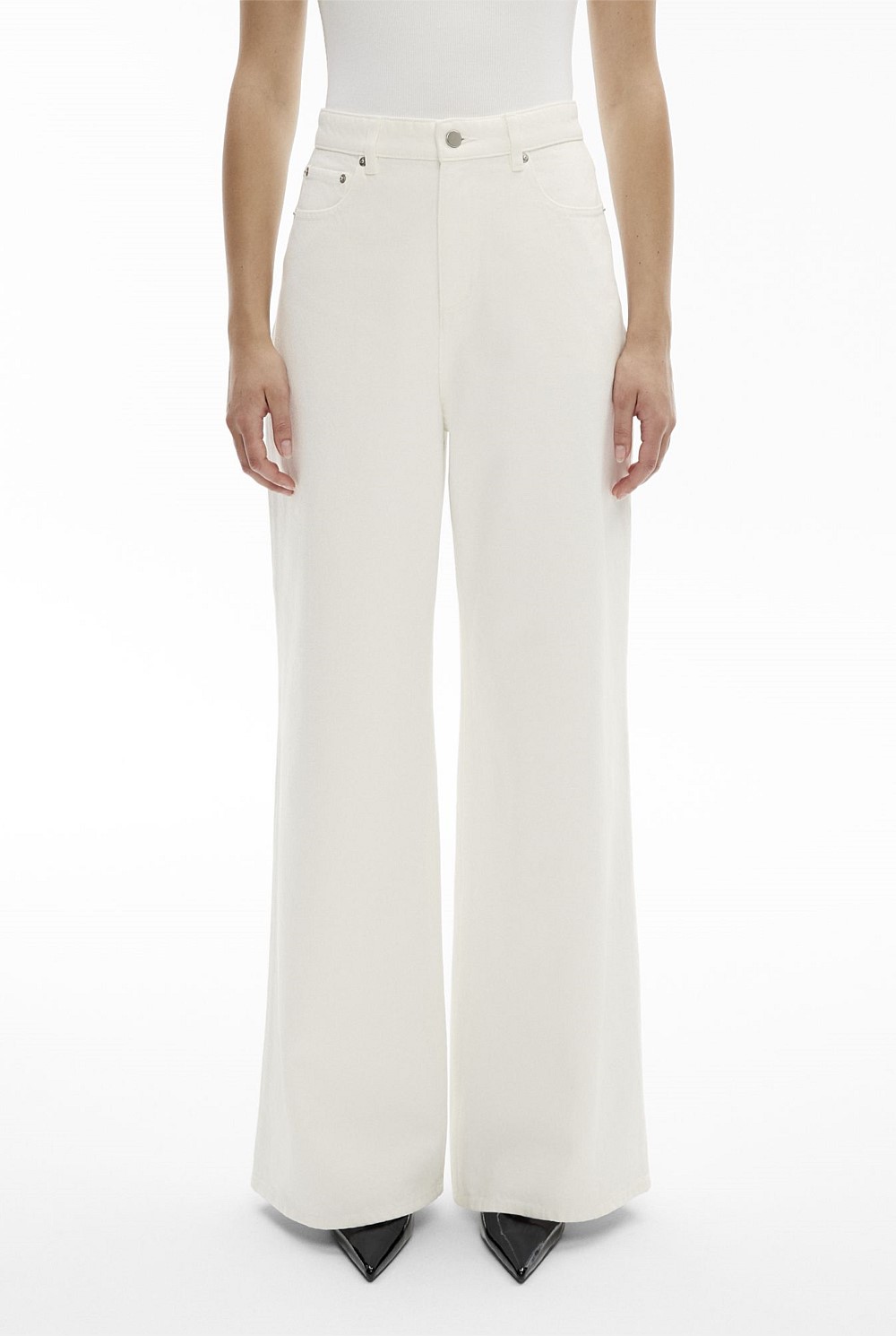 Parchment OCRF White Jeans Women's Straight Leg Jeans Witchery