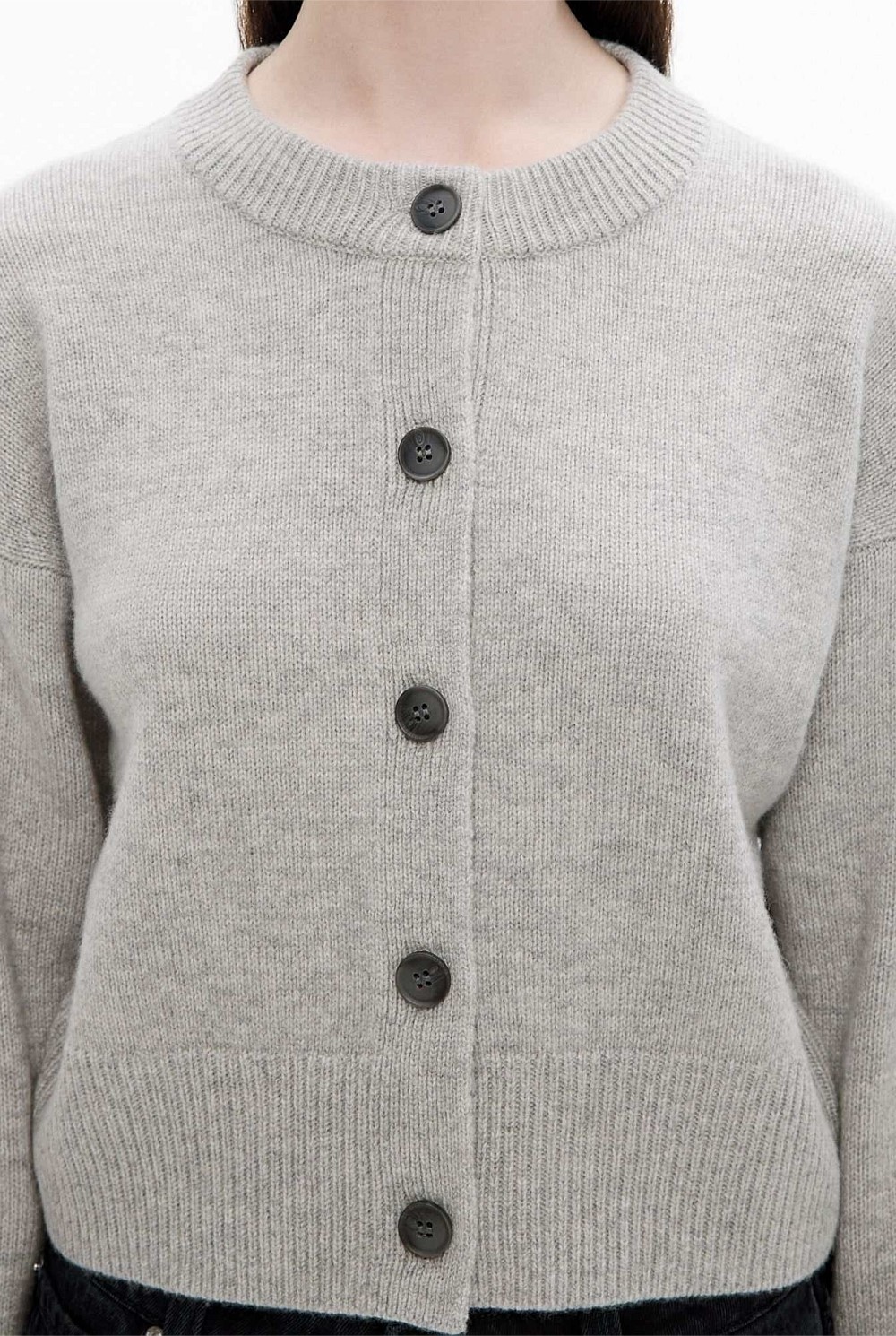 Light Grey Marle Cashmere Blend Cardigan - Women's Workwear