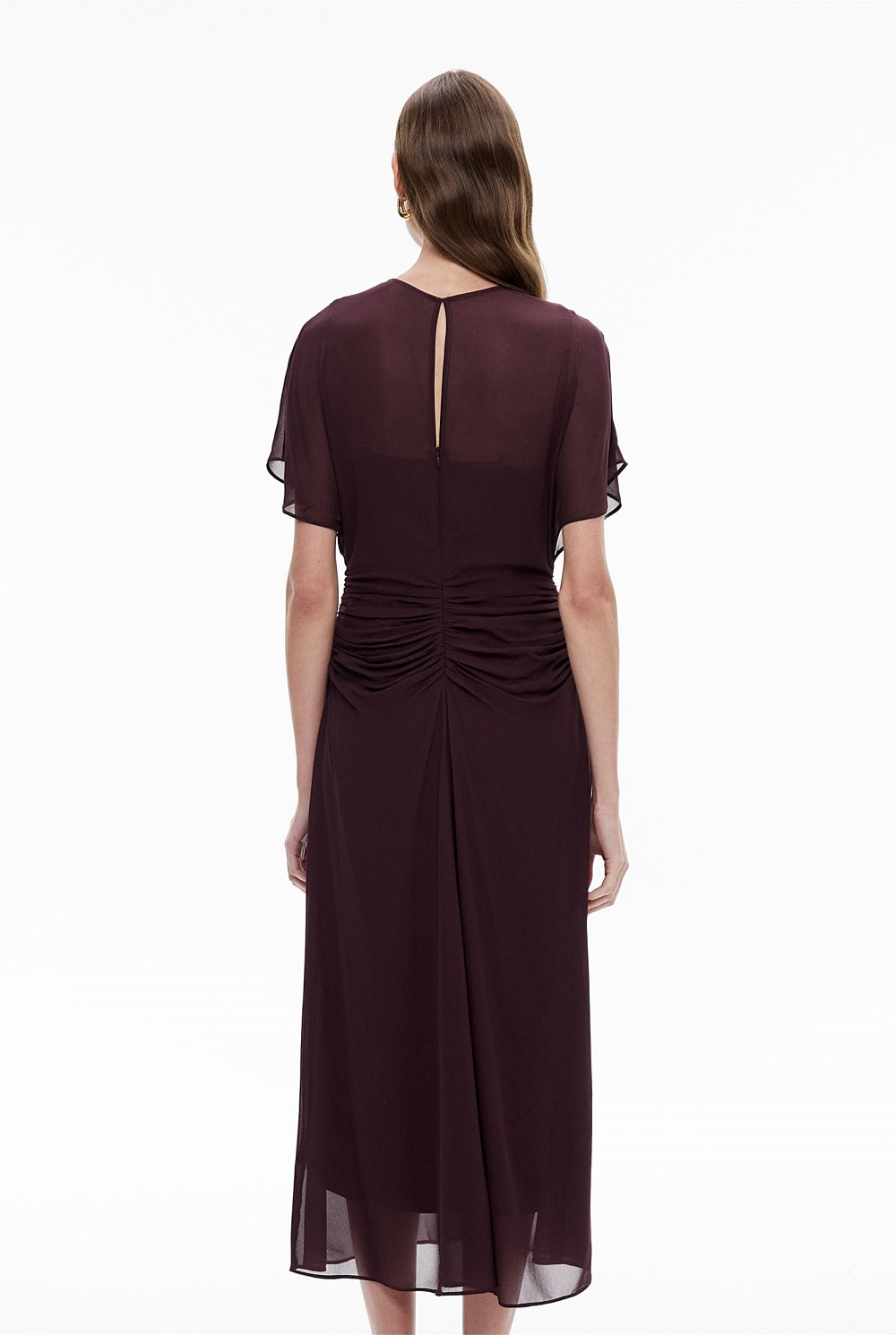 Plum Gathered Seam Dress - Women's A Line Dresses | Witchery