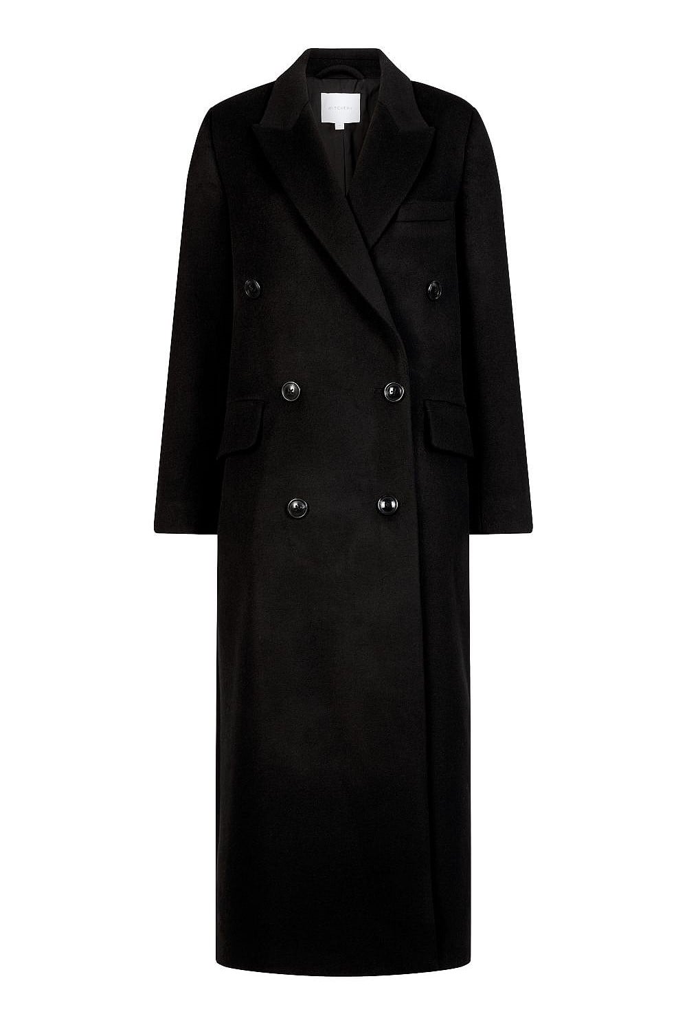 Black Maxi Double Coat - Women