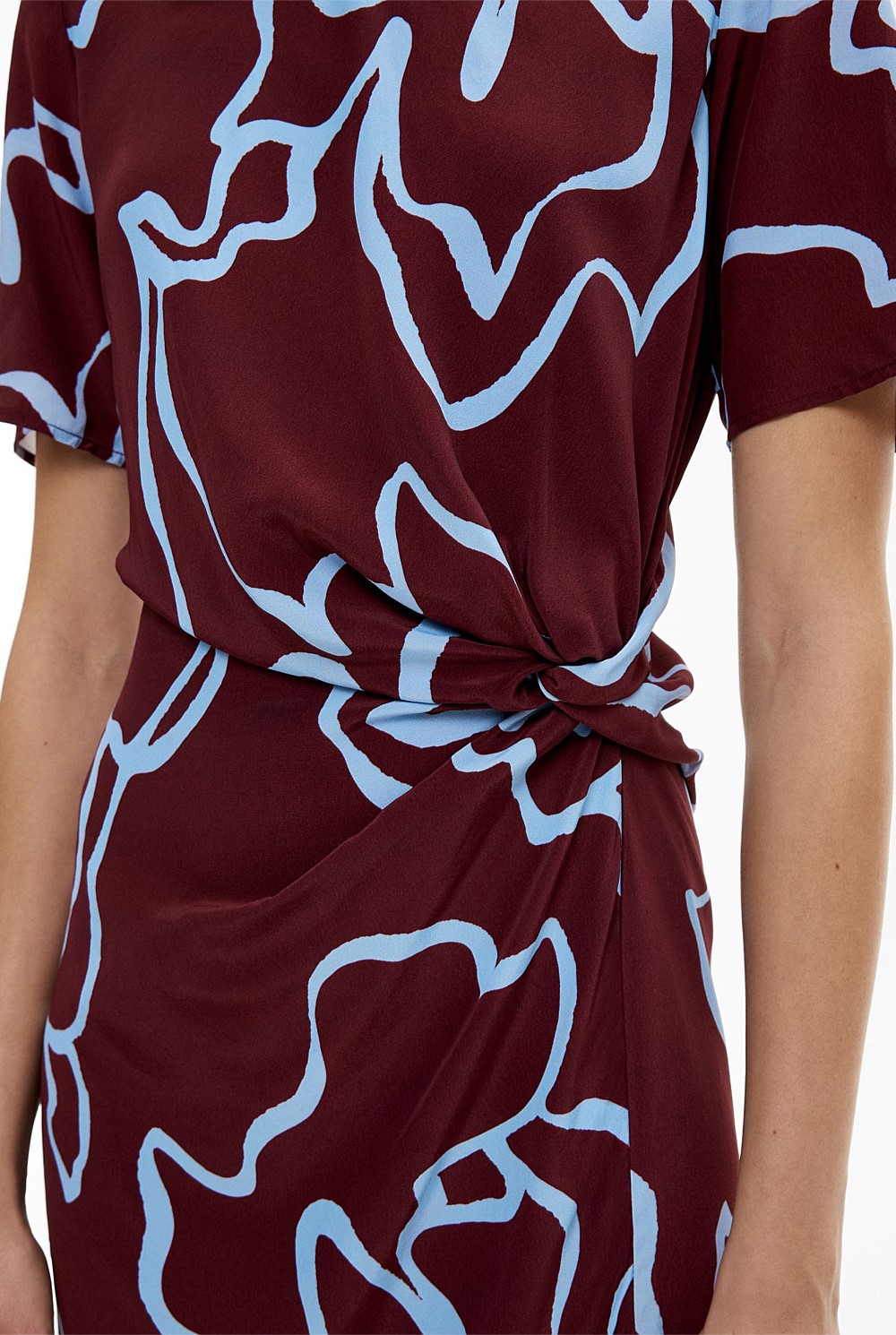 Wrap Dress Witchery Burgundy Dress Knot Detail Mini Dress