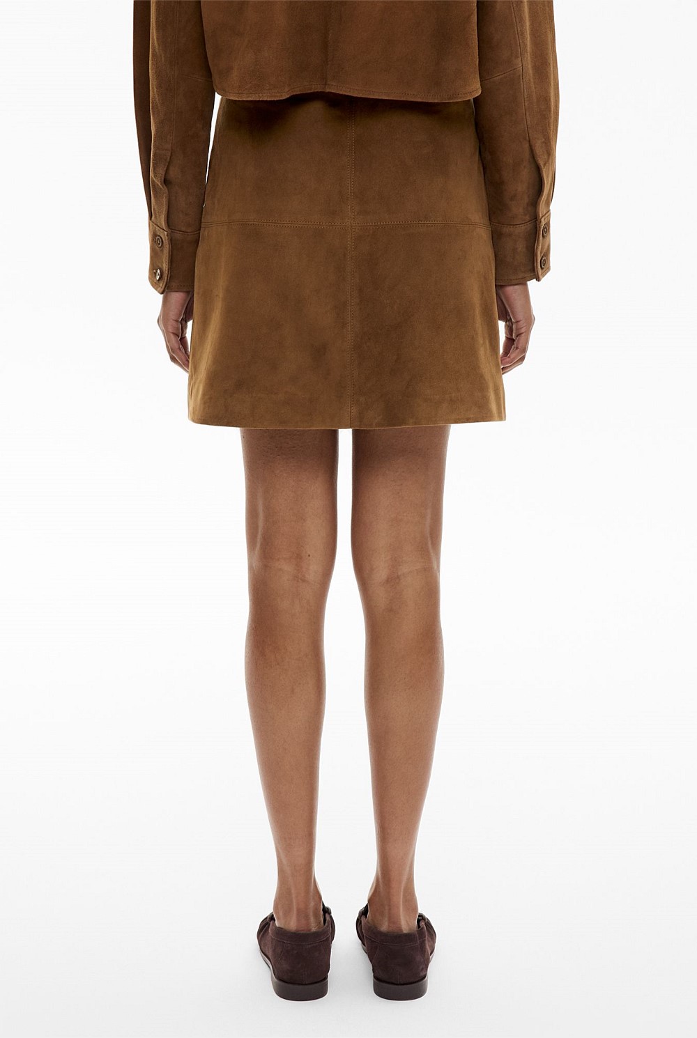 Rust Suede Skirt Women's Leather Skirts Witchery