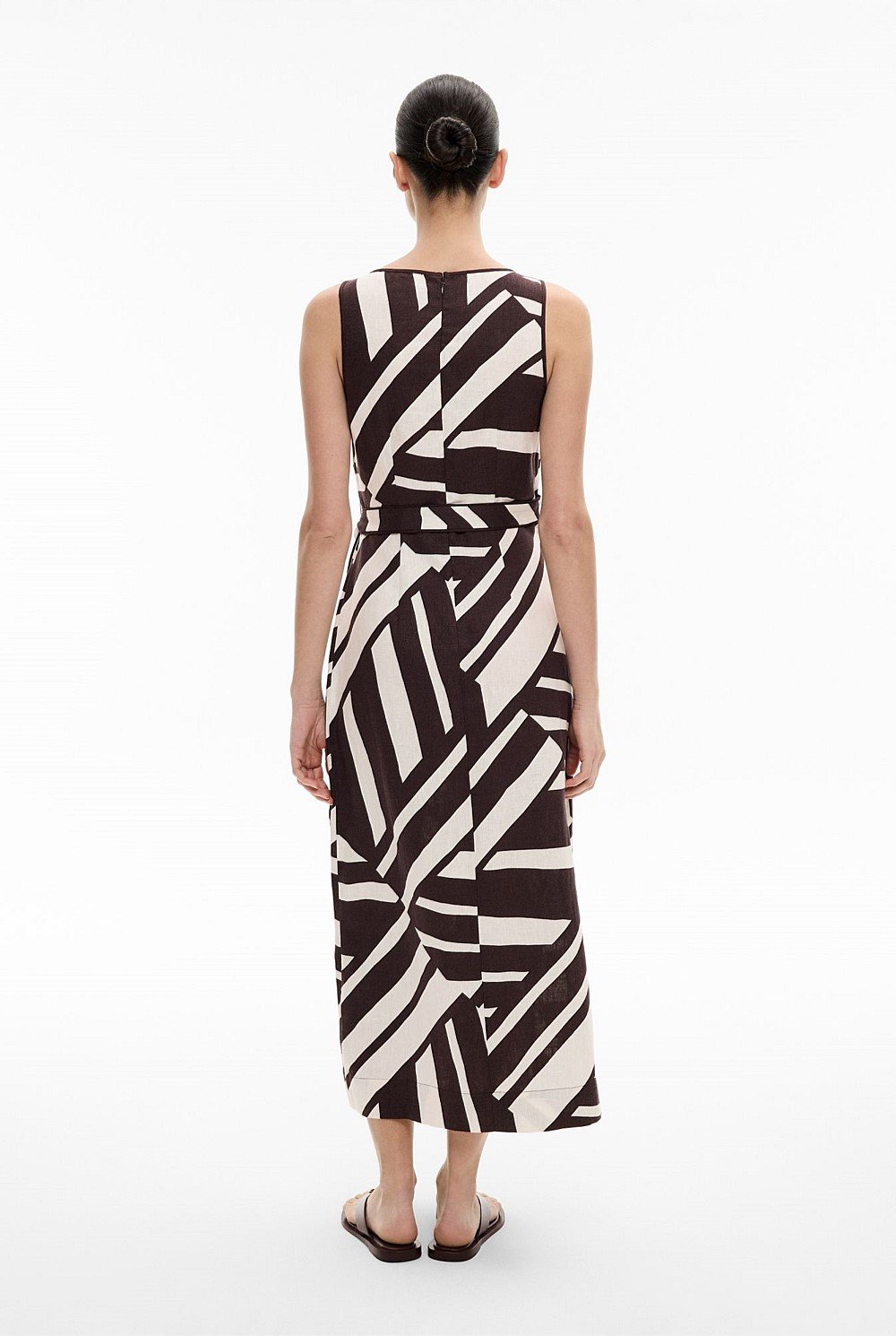 Linen Wrap Midi Dress