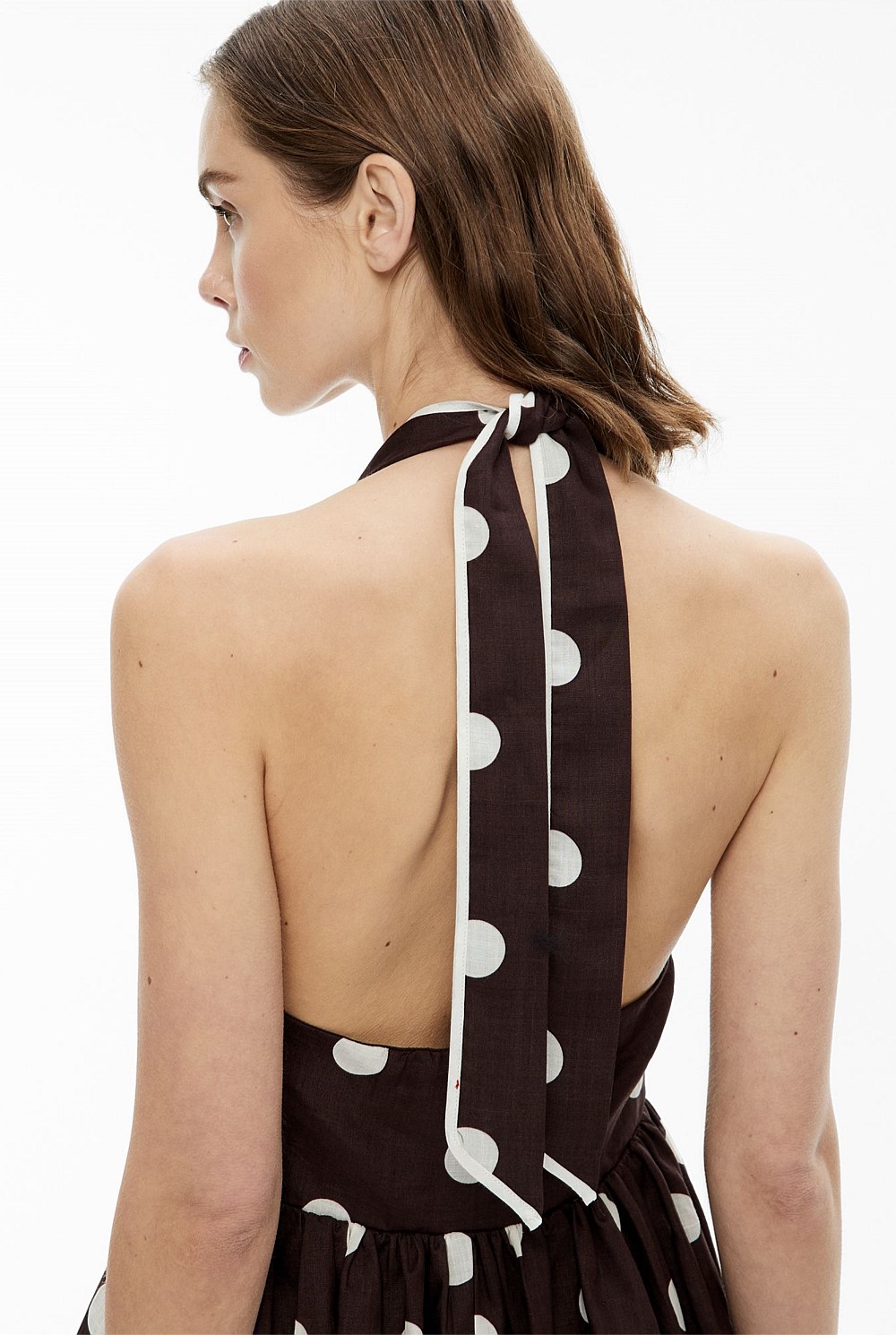 Espresso Spot Spot Halter Mini Dress - Women's Evening & Cocktail Dresses | Witchery Espresso Spot Spot Halter Mini Dress - Women's Evening & Cocktail Dresses | Witchery