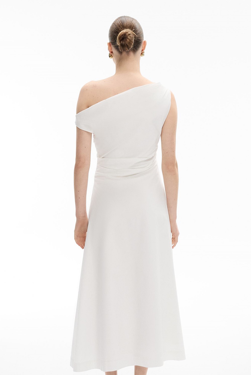 Fresh White Asymmetric Shoulder Dress - Women's Maxi Dresses | Witchery