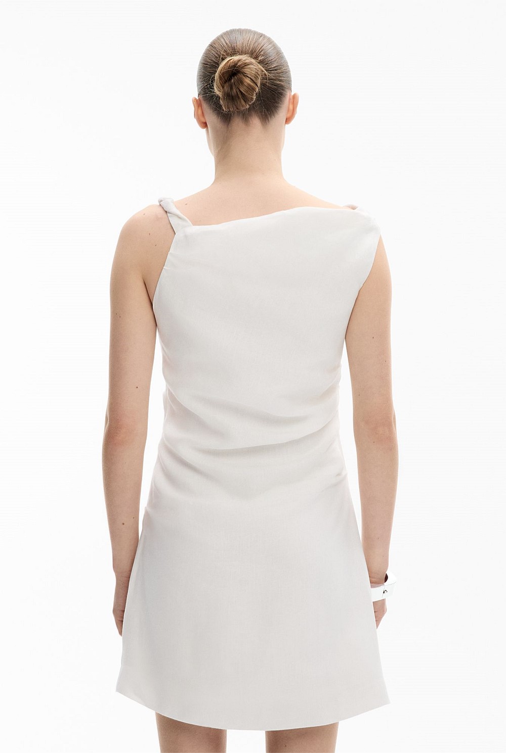 Fresh White Twist Asymmetric Mini Dress - Women's Evening & Cocktail Dresses  | Witchery