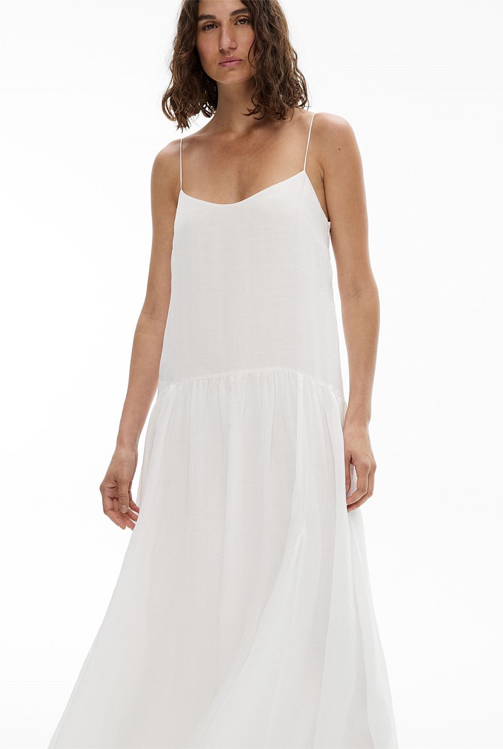 witchery white maxi dress Witchery Contrast Maxi Dress in Fresh White