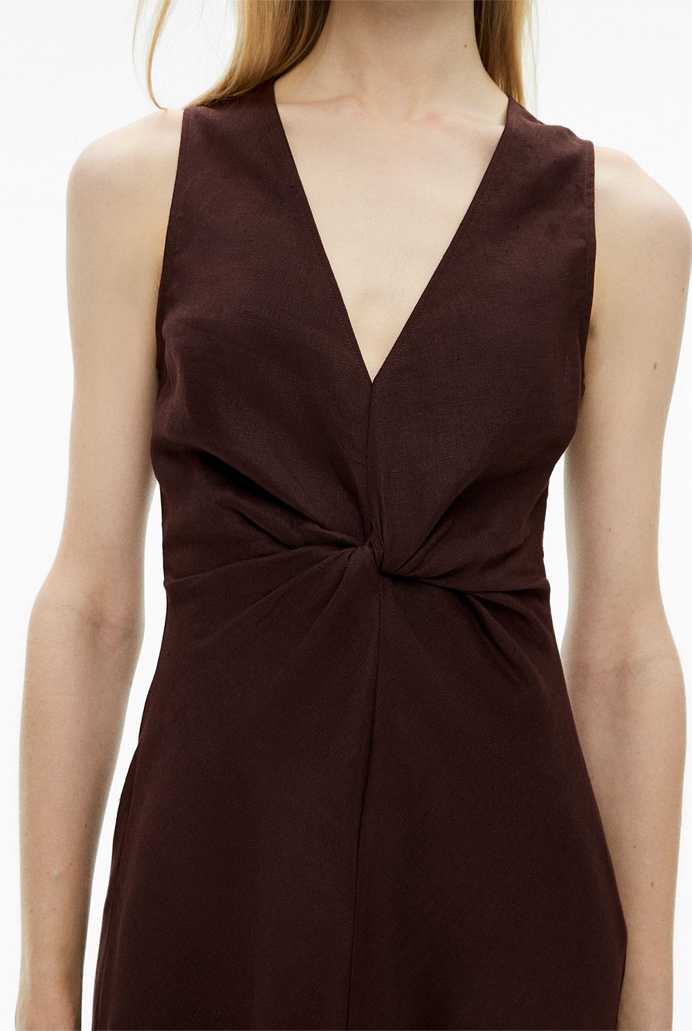 Espresso Front Twist Dress - Women's A Line Dresses | Witchery