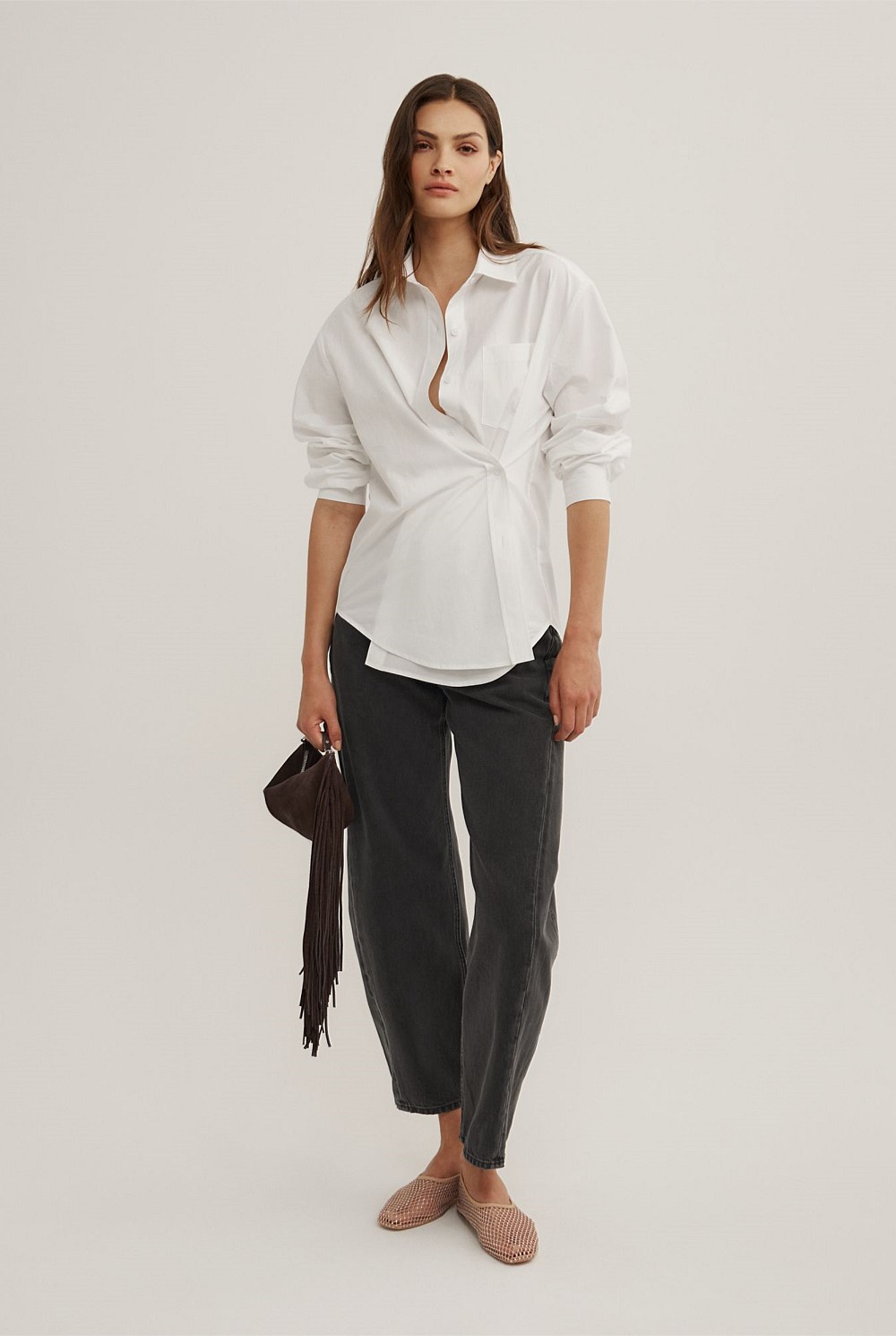 Fresh White Asymmetric Shirt - Women's Cotton Shirts | Witchery