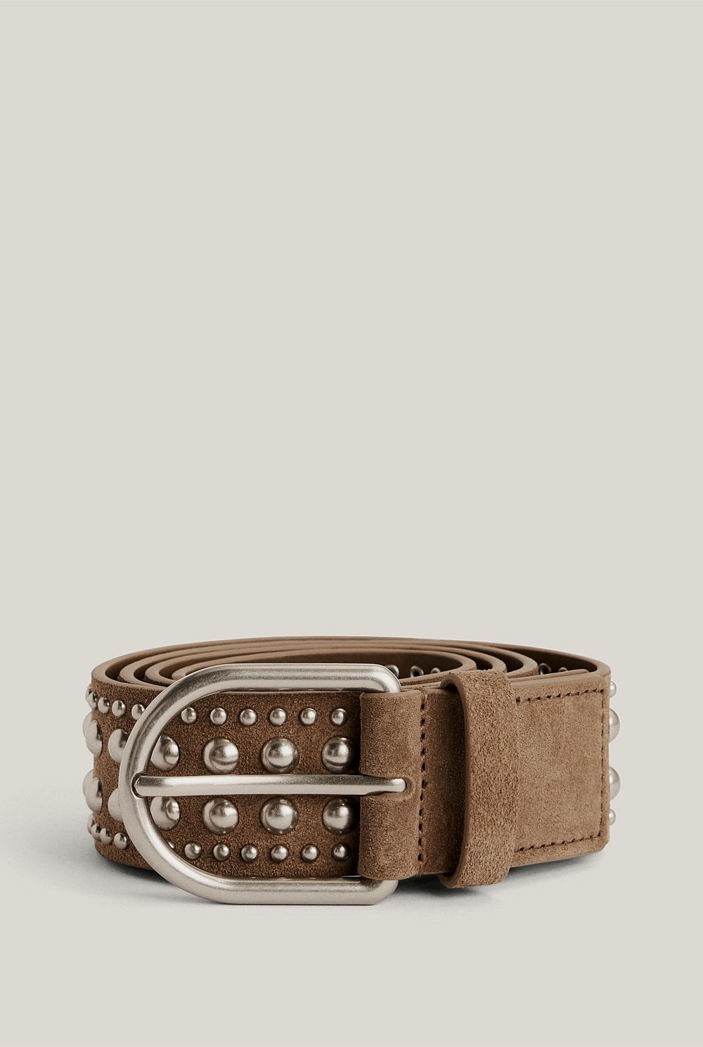 Walnut Riley Studded Belt - Women display picture 1