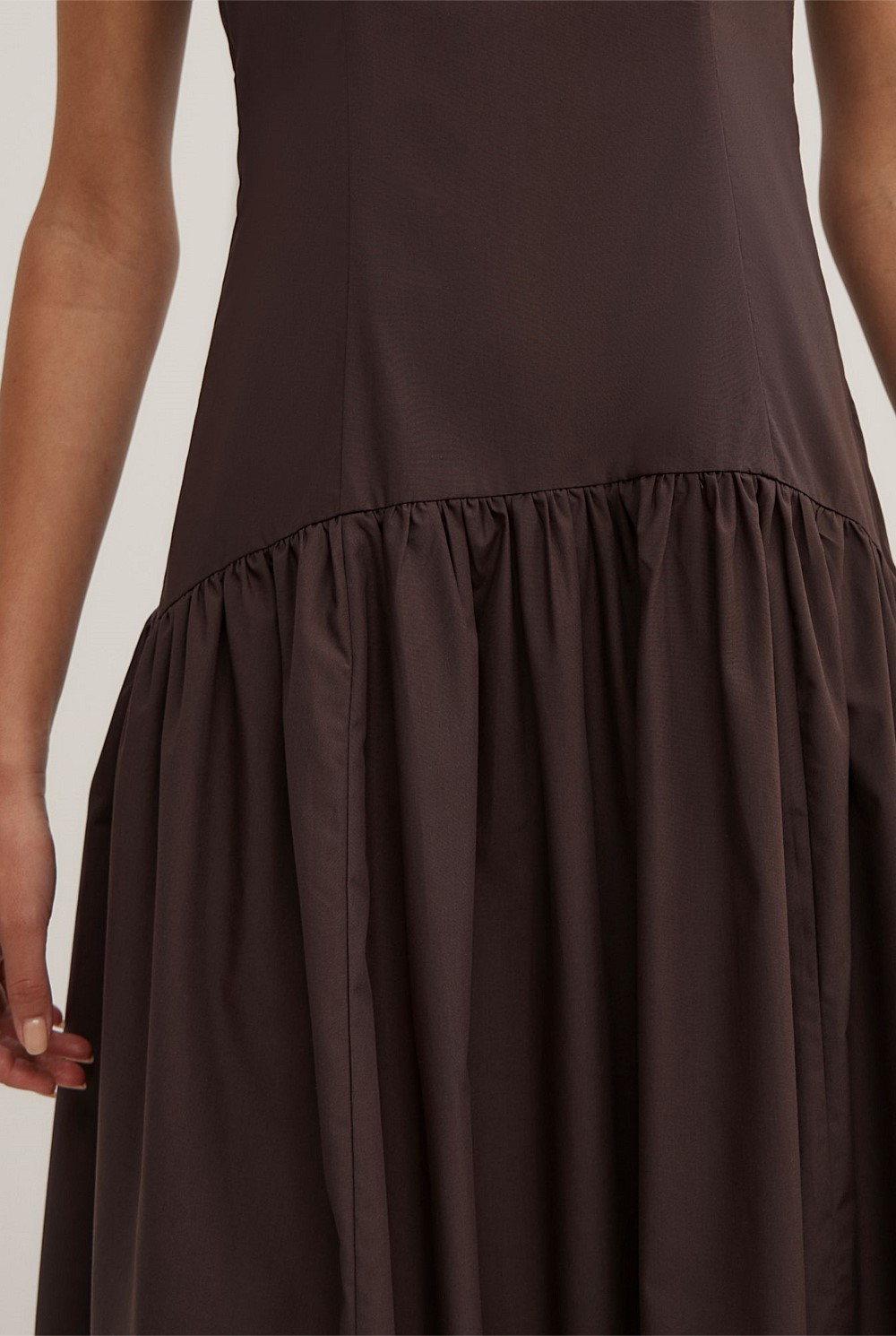 brown basque waist dress Kassandra Dress in Brown main image 0
