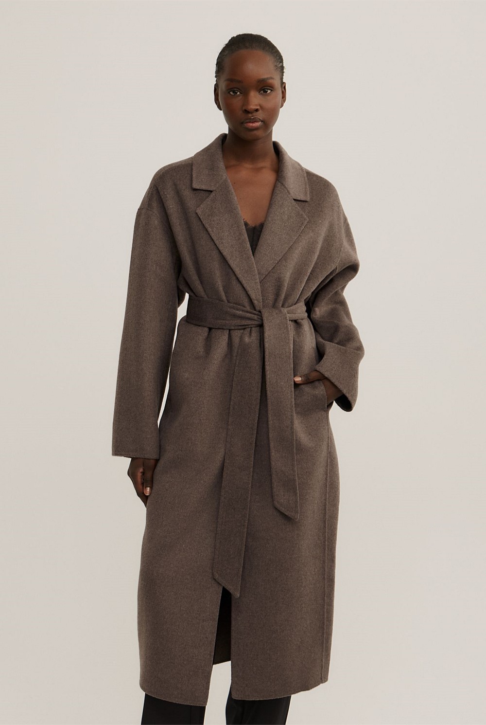 Chocolate Marle Cocoon Coat - Women's Jackets | Witchery