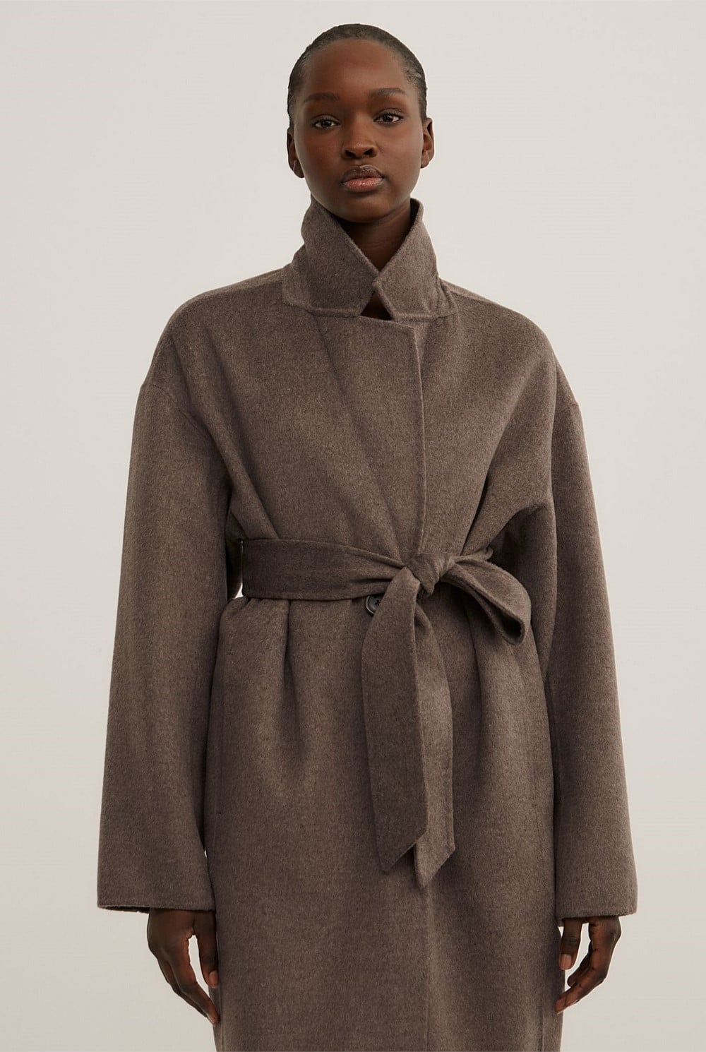 Chocolate Marle Cocoon Coat - Women's Jackets | Witchery