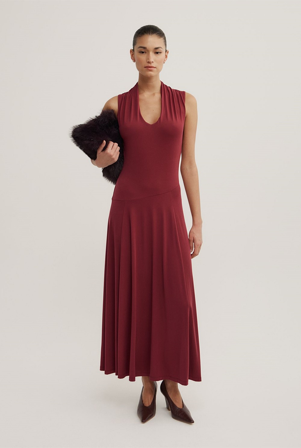 jersey scoop neck dress Ruby - Women's Red Dresses Prom dress