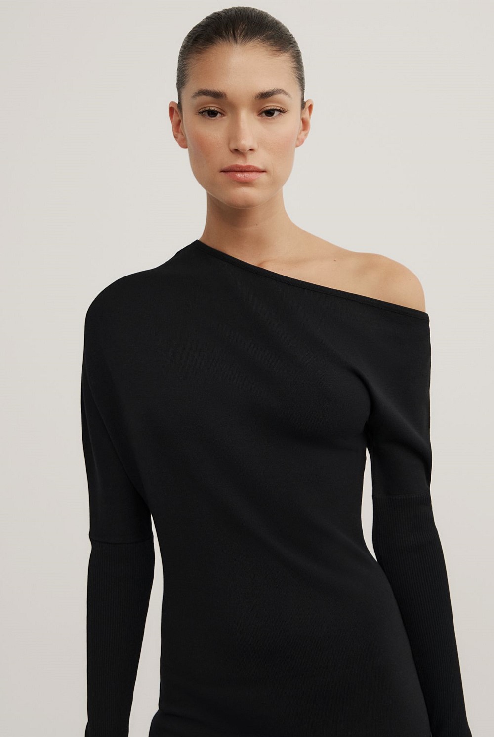 witchery knitted dress Black Off Shoulder Knit - Women's A Line Dresses Womens clothing