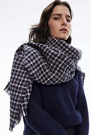 Navy Essential Check Scarf - Women's Scarves & Wraps | Witchery Navy Essential Check Scarf - Women's Scarves & Wraps | Witchery